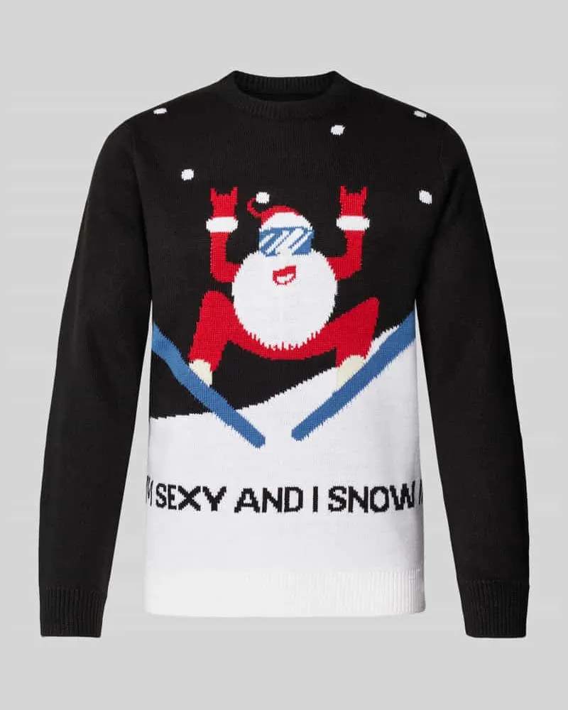 Only & Sons Strickpullover mit gerippten Abschlüssen Modell 'XMAS 