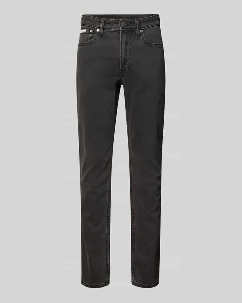Calvin Klein Slim Fit Jeans mit Label-Detail Black