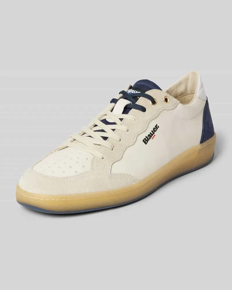 Blauer Sneaker mit Label-Print Modell 'MURRAY01 Weiss