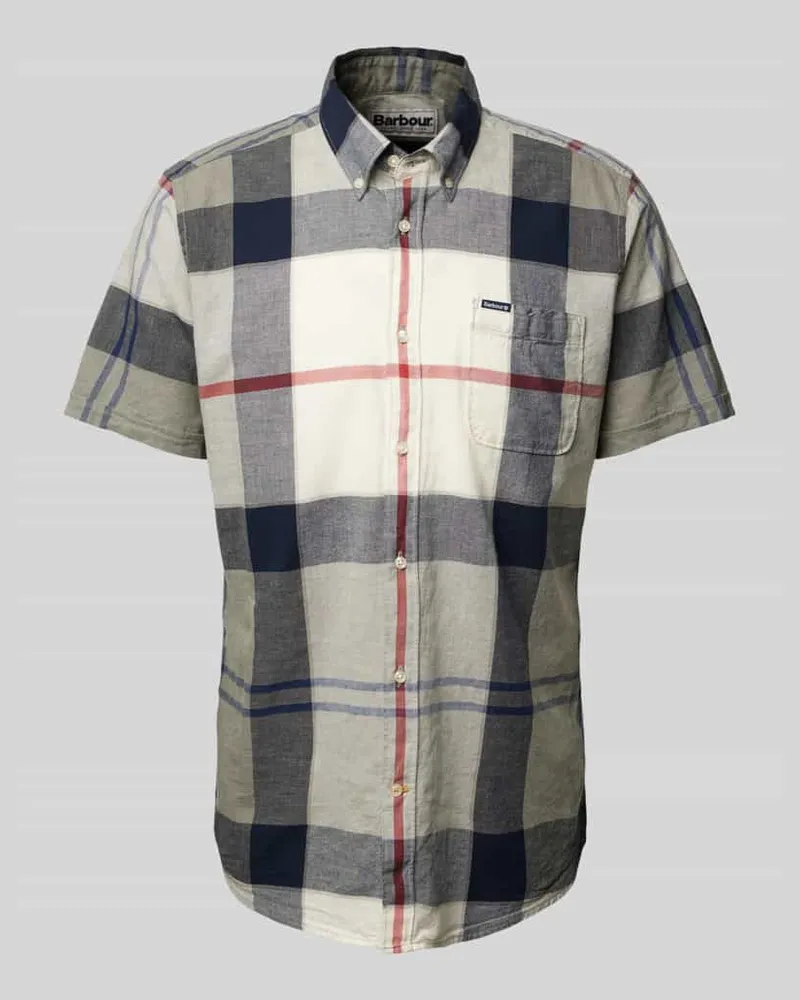 Barbour Regular Fit Freizeithemd aus Baumwoll-Leinen-Mix Oliv