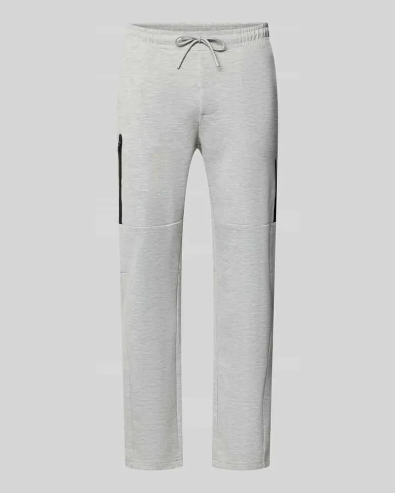 Jack & Jones Regular Fit Sweatpants mit elastischem Bund Modell 'GORDON FUSION Hellgrau