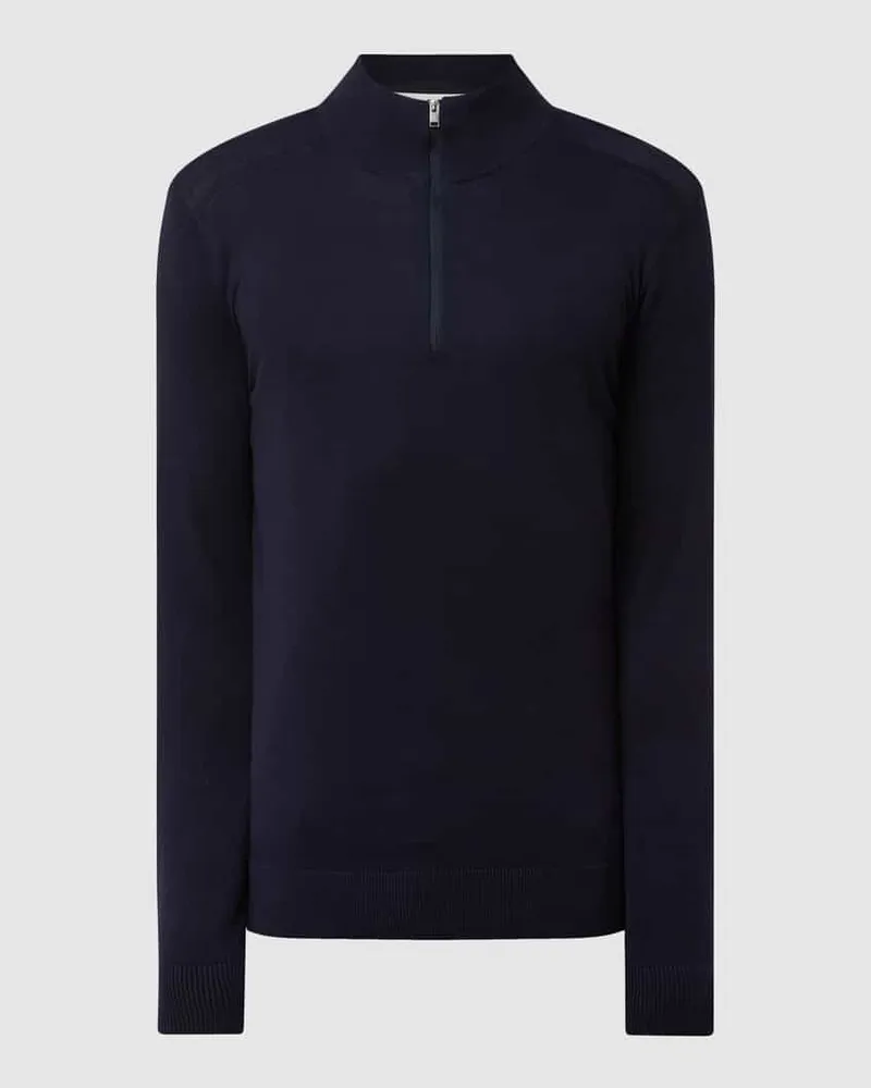 Selected Homme Strickpullover mit Stehkragen Marine