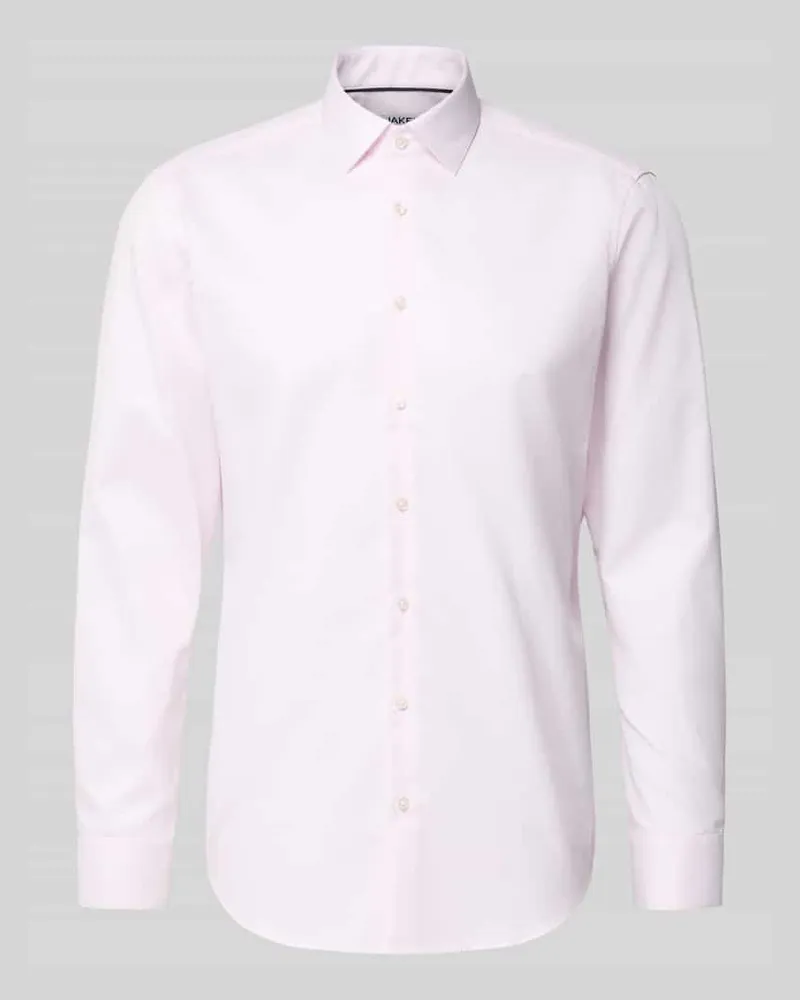 JAKE*S Regular Fit Business Hemd aus Baumwolle mit Kentkragen Hellrosa