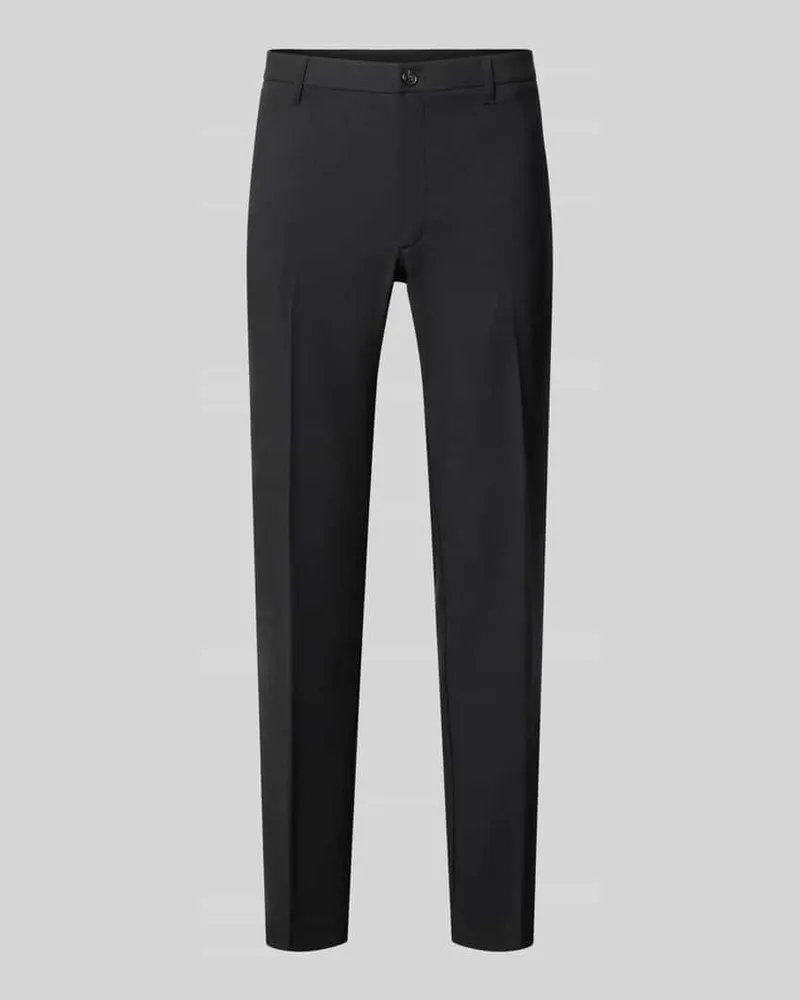 McNeal Straight Fit Stoffhose mit Bügelfalten Black