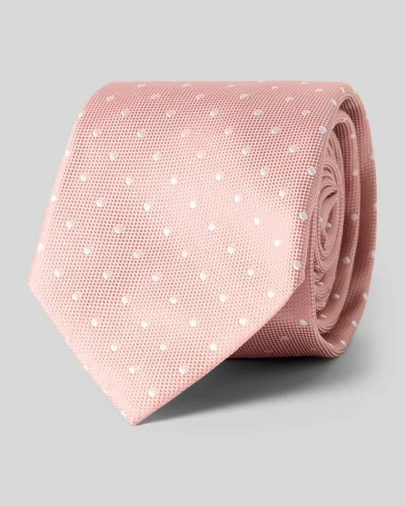 Gierre Milano Seidenkrawatte aus reiner Seide mit Logo-Patch (7,5cm Rosa