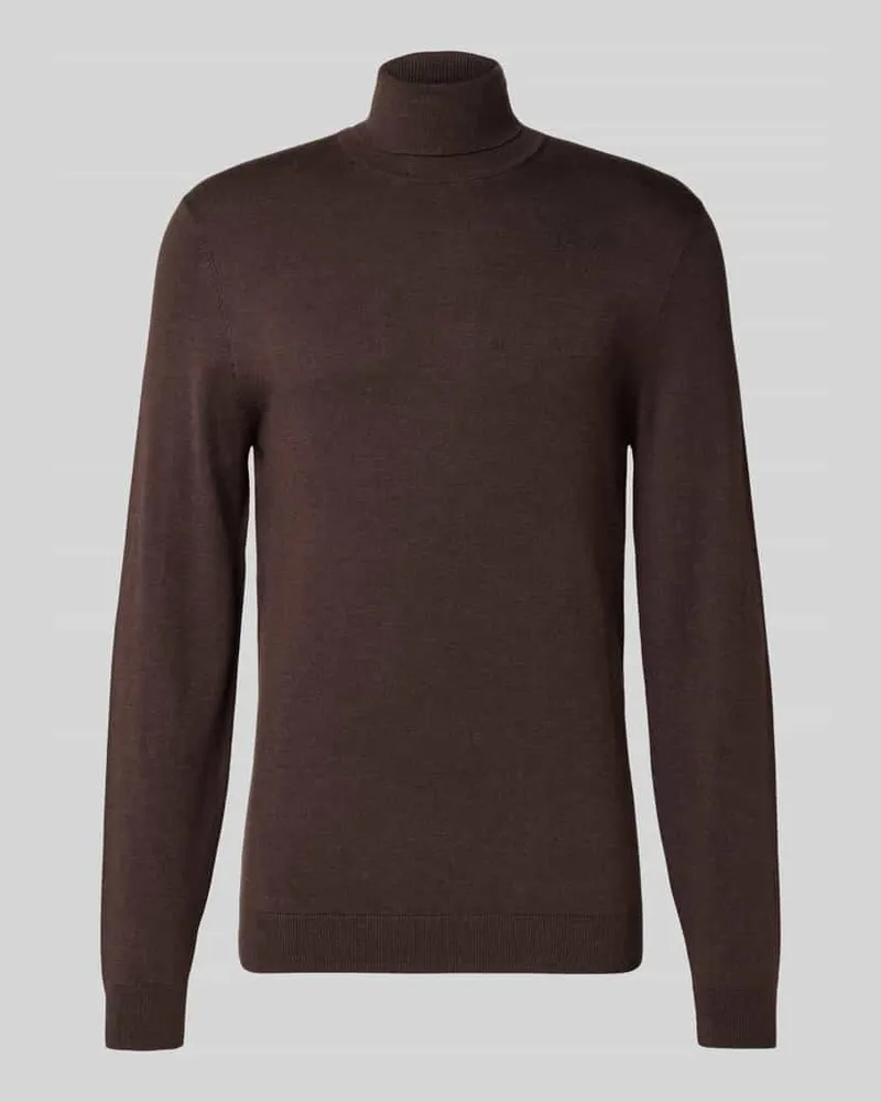 McNeal Rollkragenpullover aus Viskose-Mix Schoko