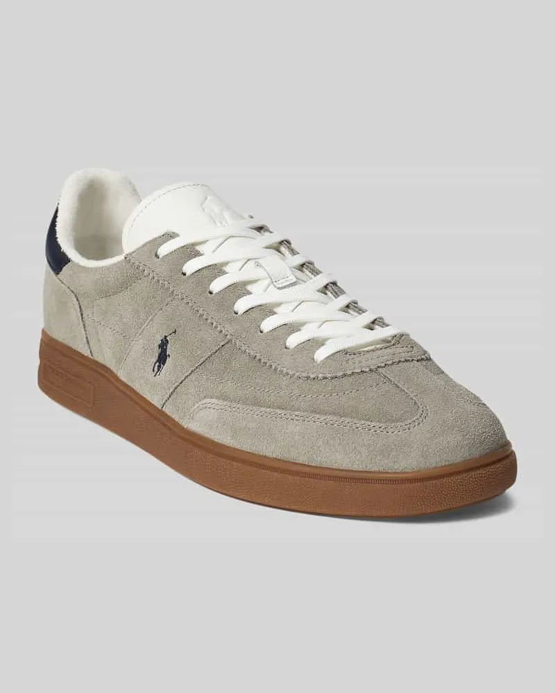 Ralph Lauren Sneaker aus echtem Rindvelours Modell 'BEDFORD Hellgrau