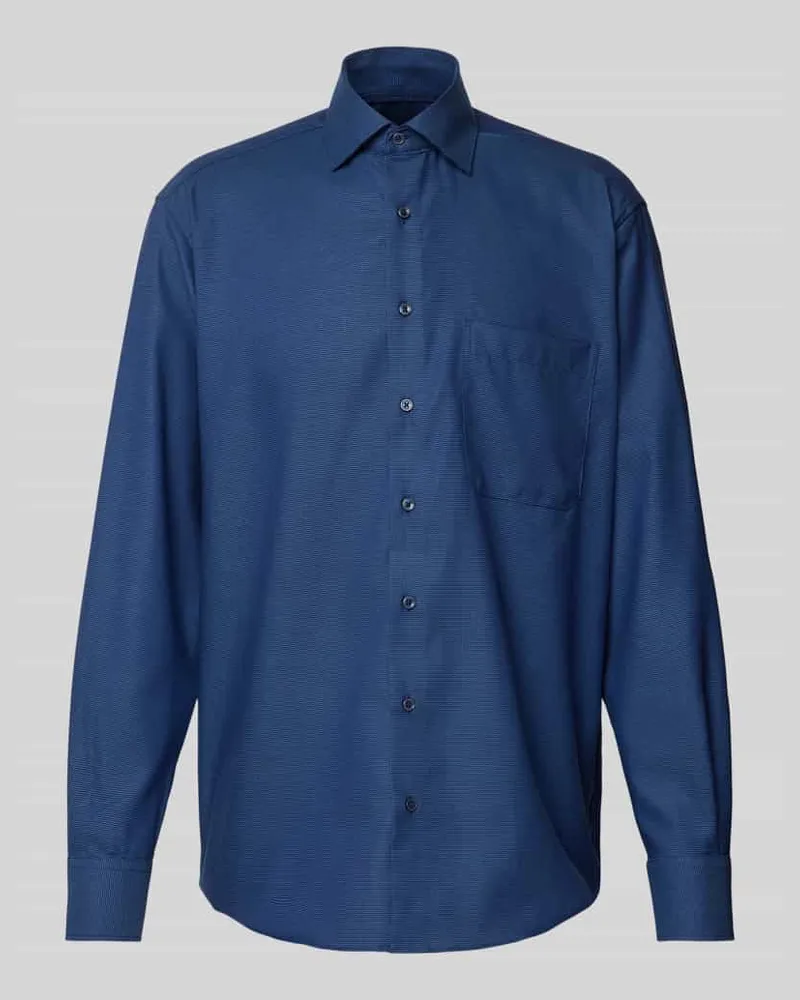 Eterna Comfort Fit Business-Hemd mit Kentkragen Marine