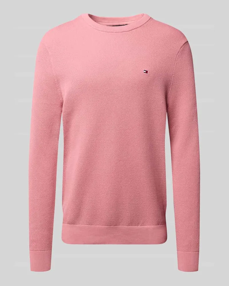 Tommy Hilfiger Regular Fit Strickpullover aus reiner Baumwolle Altrosa