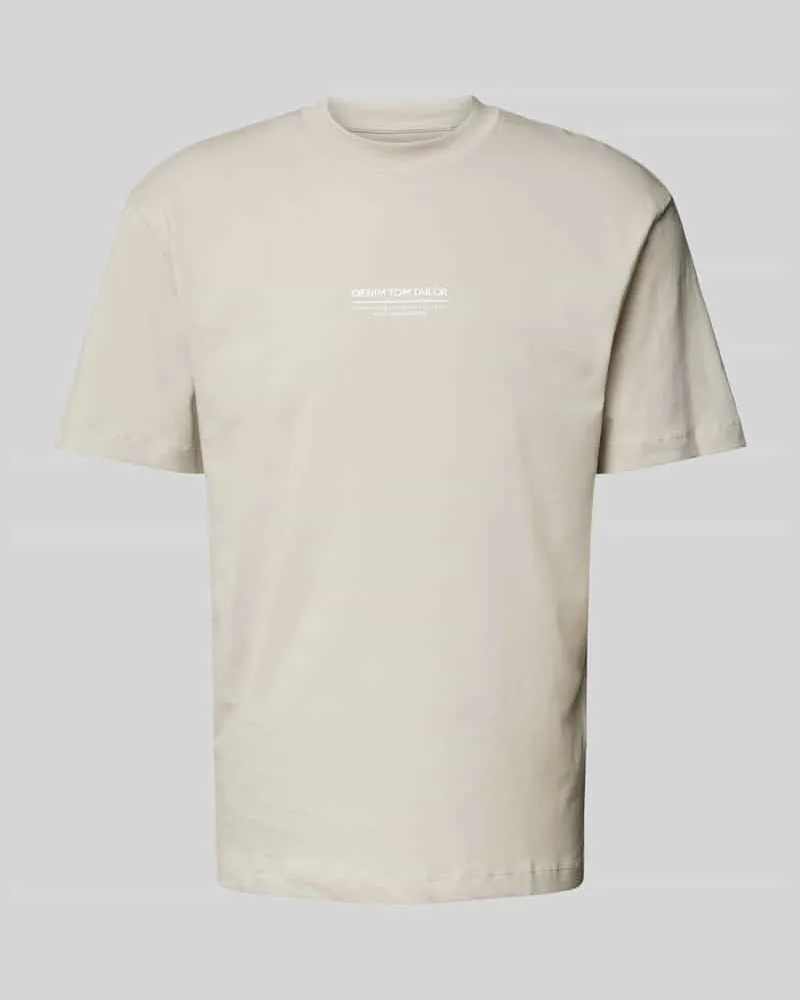 Tom Tailor Relaxed Fit T-Shirt aus reiner Baumwolle Hellgrau