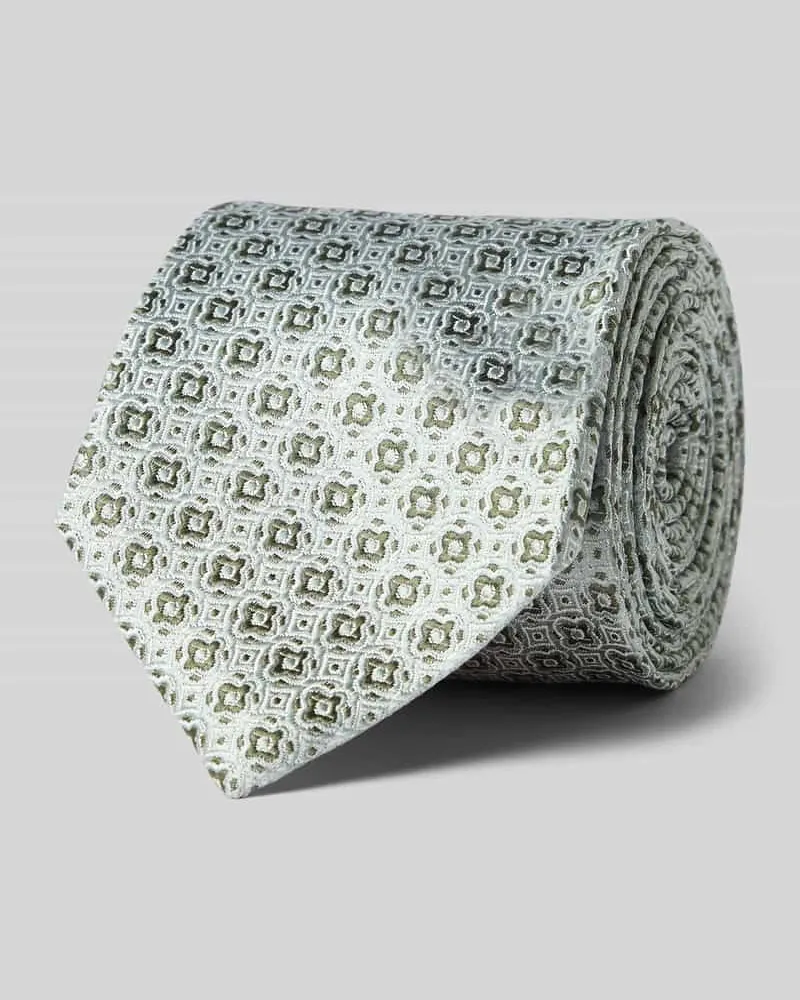 Monti Krawatte aus Seide im Allover-Look (7 cm Gruen