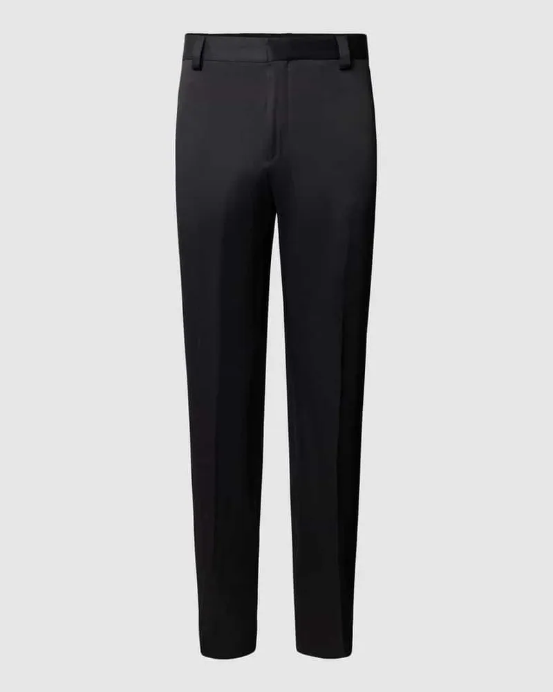 HUGO BOSS Regular Fit Bundfaltenhose mit Viskose-Anteil Modell 'Teagen Black