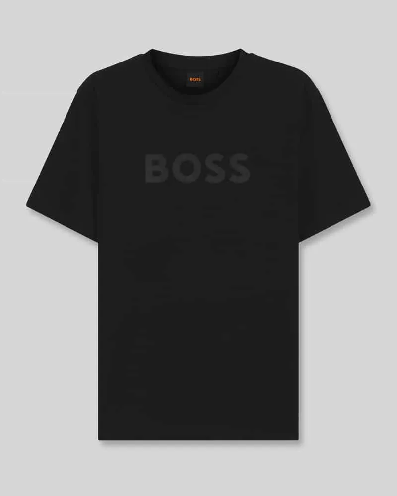 HUGO BOSS Regular Fit T-Shirt aus reiner Baumwolle Modell 'TE_LOGO Black