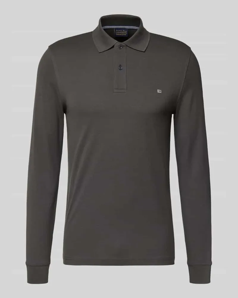 Christian Berg Poloshirt mit Label-Stitching Modell 'PAXTON Anthrazit