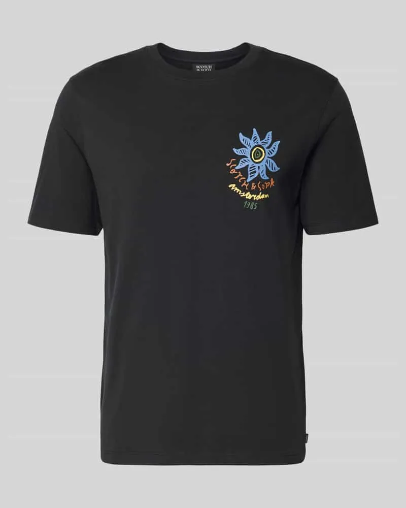 Scotch&Soda T-Shirt mit Label-Prints und Rundhalsausschnitt Anthrazit