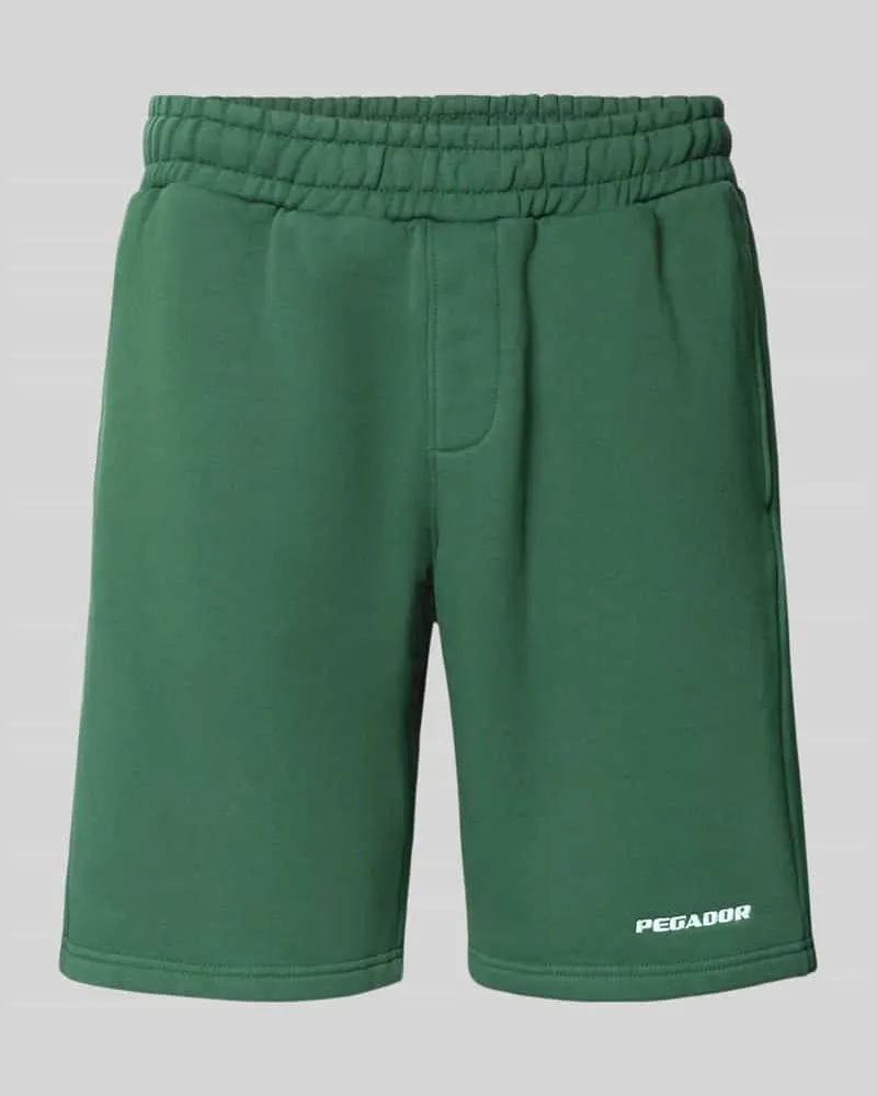 PEGADOR Shorts mit elastischem Bund und Logo-Stitching Dunkelgruen