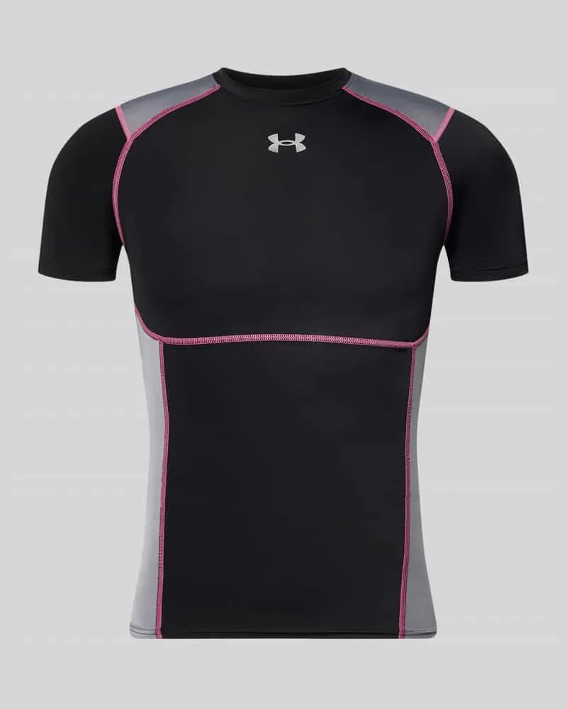 Under Armour Slim Fit Sport-T-Shirt mit Kontrastnähten Modell 'HeatGear Black