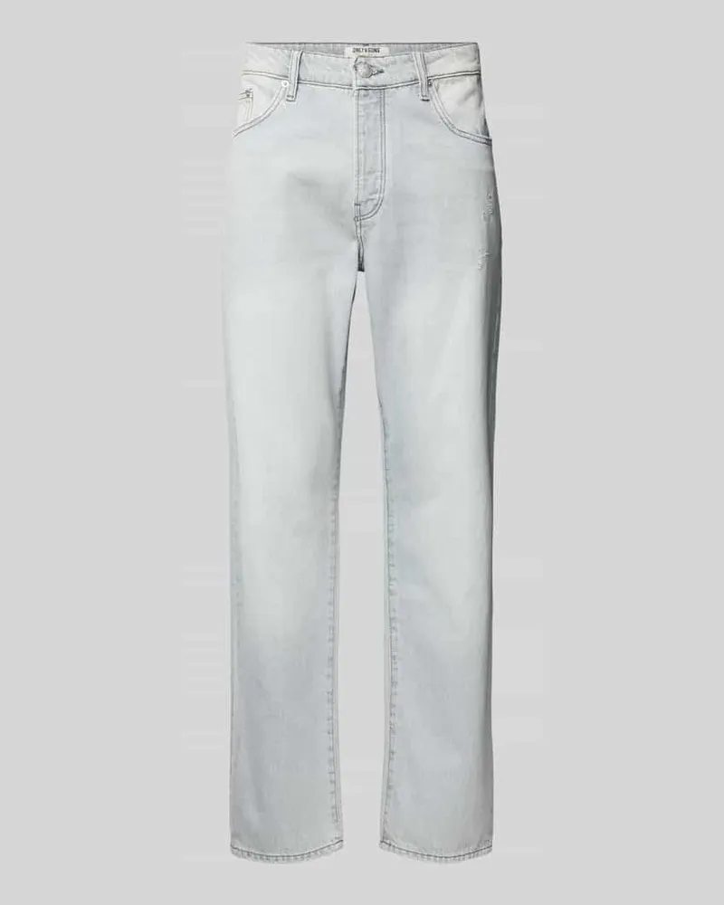 Only & Sons Straight Fit Jeans aus reiner Baumwolle Modell 'EDGE Hellgrau