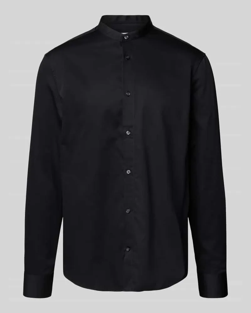 JAKE*S Relaxed Fit Business Hemd mit Stehkragen 