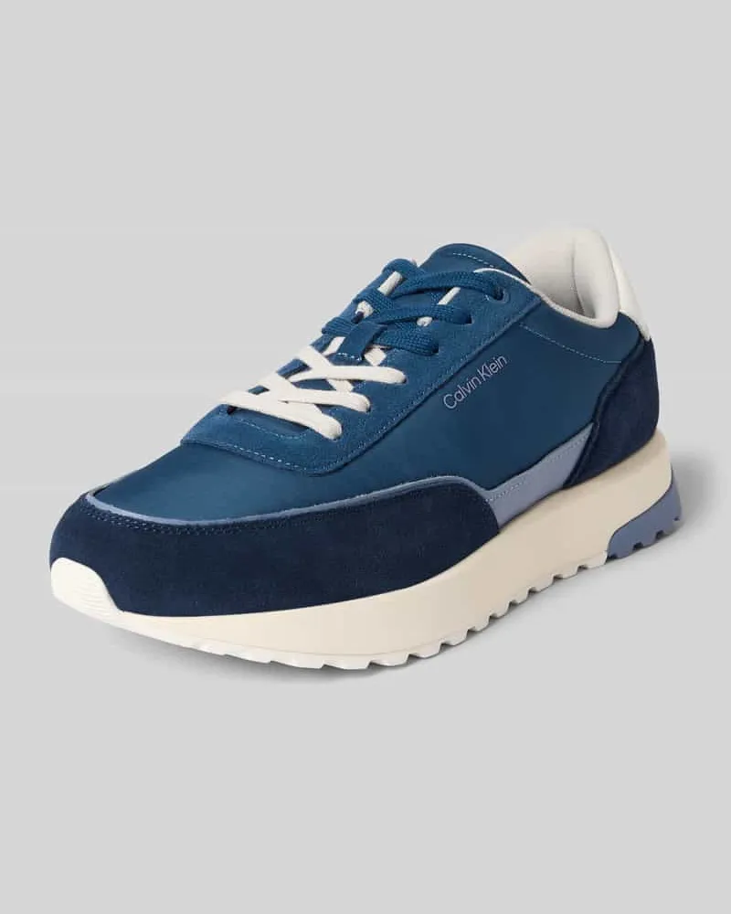 Calvin Klein Low Top Sneaker aus echtem Leder Dunkelblau