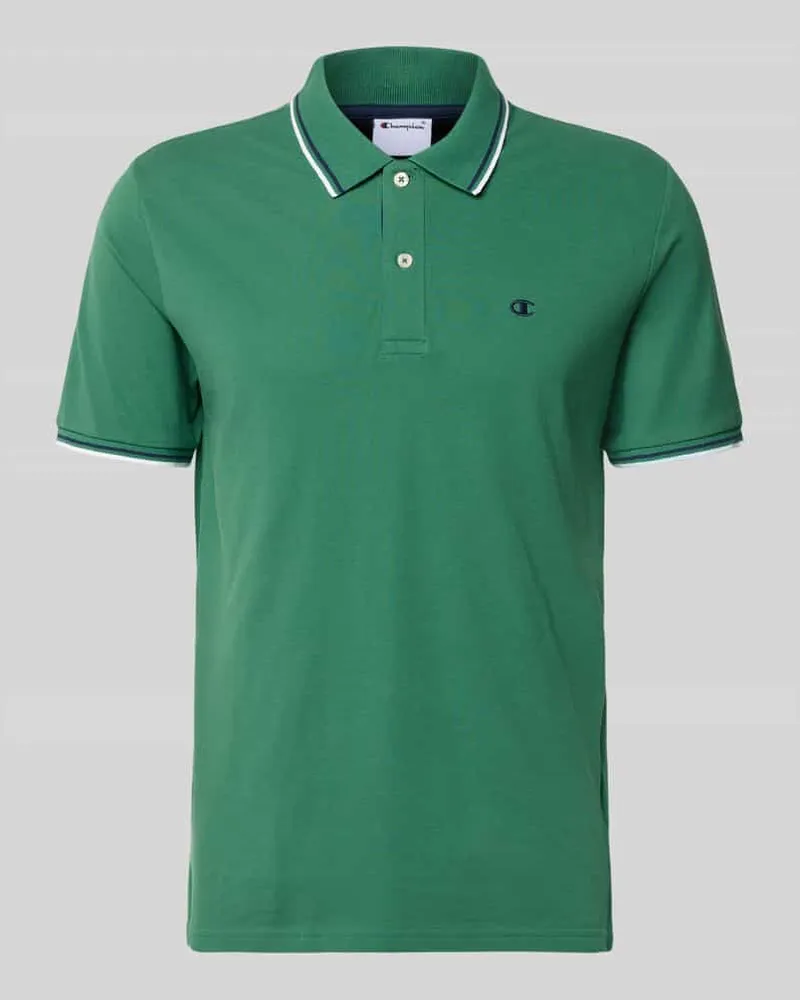 Champion Slim Fit Poloshirt mit Label-Stitching Gruen