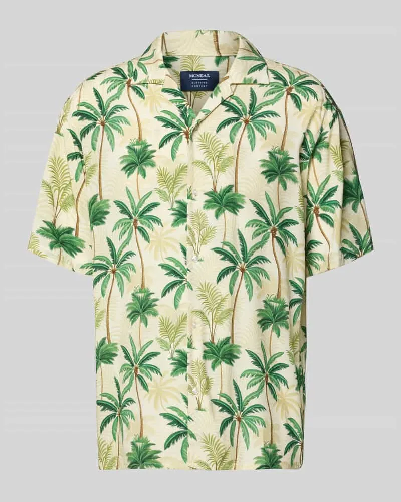 McNeal Regular Fit Freizeithemd aus Viskose-Lyocell-Mix mit Reverskragen Lind