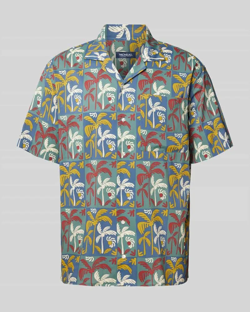 McNeal Tailored Fit Freizeithemd mit Reverskragen Jeansblau