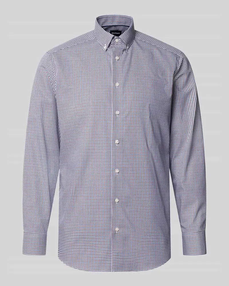 Olymp Regular Fit Businesshemd mit Button-Down-Kragen Bordeaux