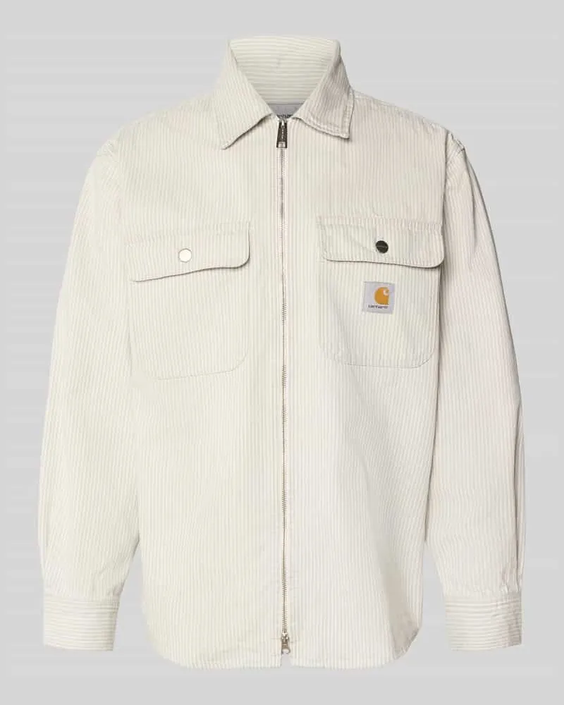 Carhartt WIP Regular Fit Hemdjacke mit Zweiwege-Reißverschluss Offwhite