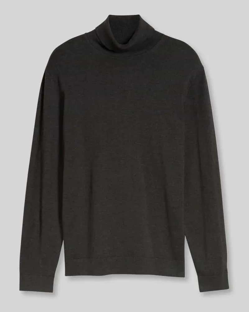 Tom Tailor Rollkragenpullover mit Feinstrickstruktur Dunkelgrau