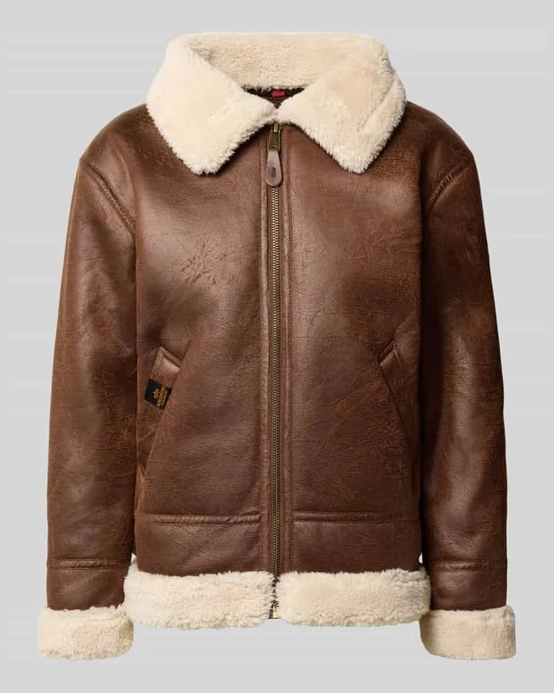 Alpha Industries Jacke mit Reißverschluss Mittelbraun
