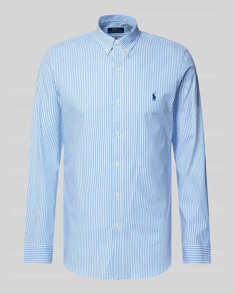 Ralph Lauren Slim Fit Freizeithemd mit Label-Stitching Hellblau