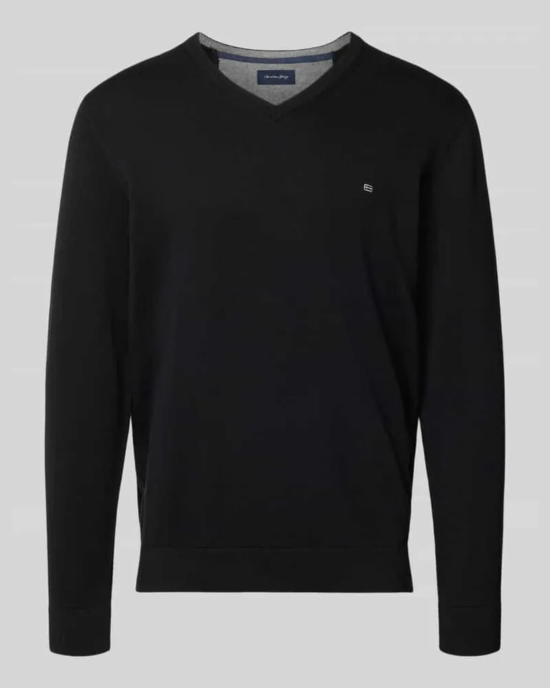 Christian Berg Strickpullover mit V-Ausschnitt Black