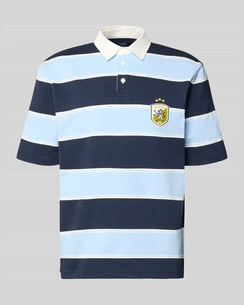 McNeal Regular Fit Poloshirt mit Label-Stitching Dunkelblau