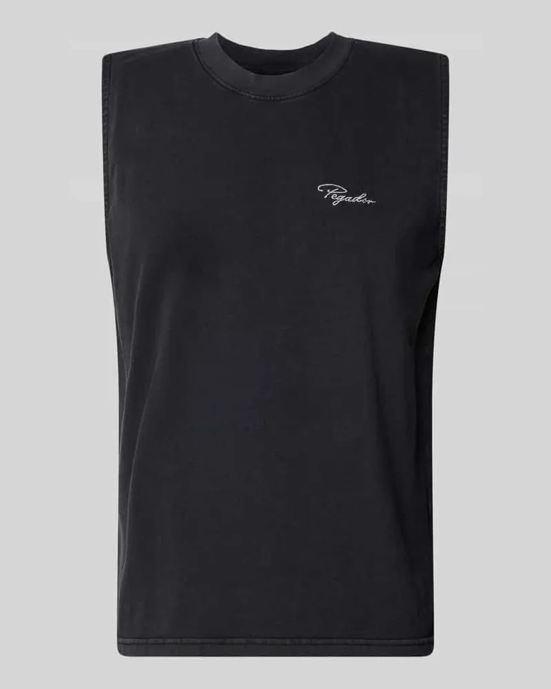PEGADOR Tanktop mit Label-Stitching und Rundhalsausschnitt Black