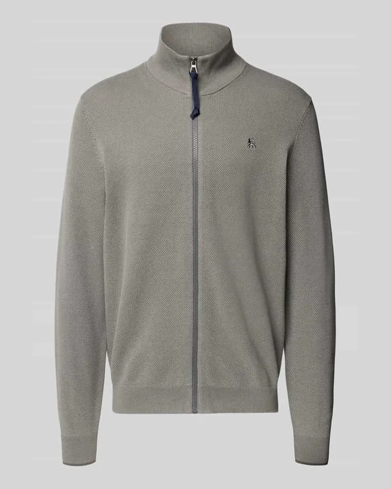 Lerros Cardigan mit Stehkragen und Reißverschluss Dunkelgrau