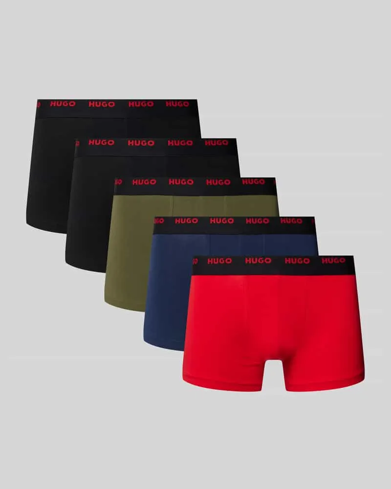 HUGO BOSS Trunks mit elastischem Label-Bund im 5er-Pack 