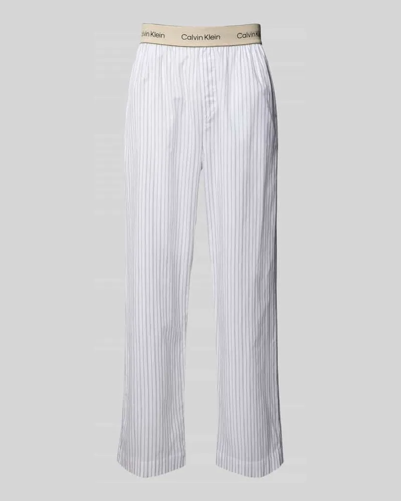 Calvin Klein Relaxed Fit Pyjama-Hose mit Logo-Stitching Modell 'Sleep 