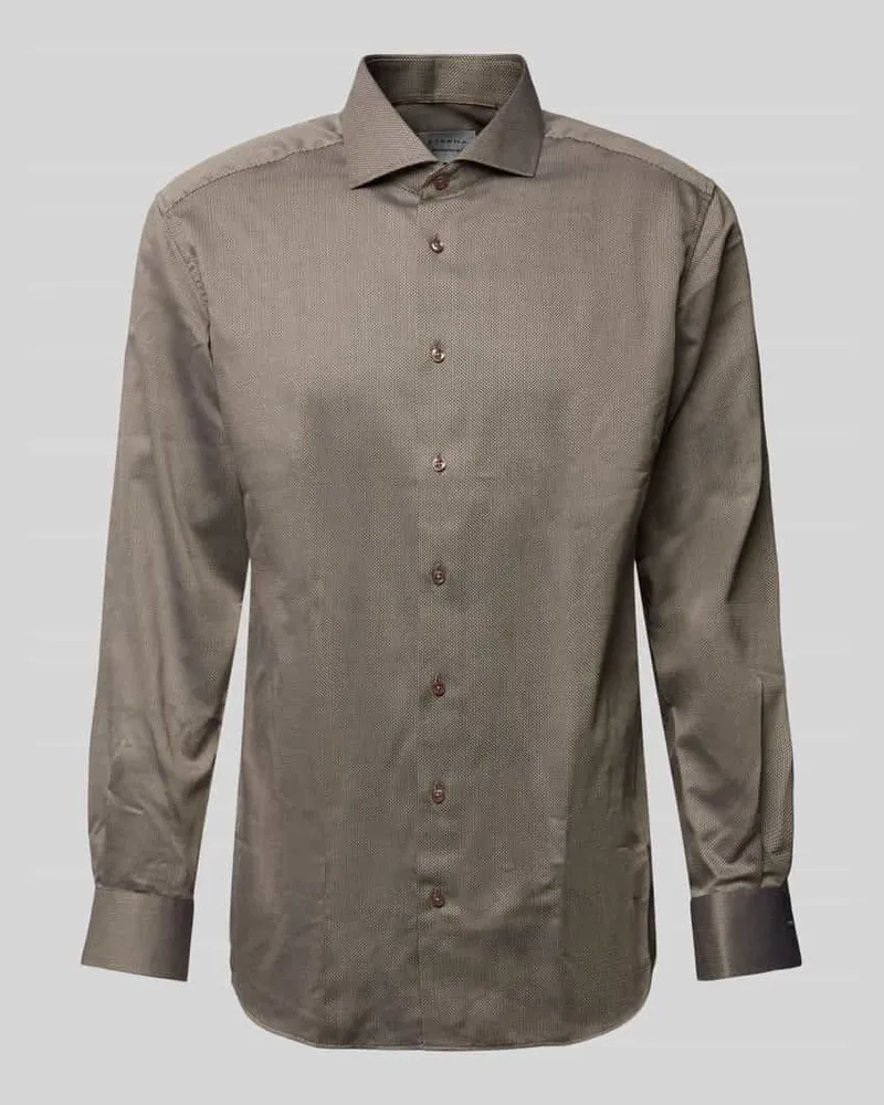 Eterna Regular Fit Business-Hemd mit Haifischkragen Beige
