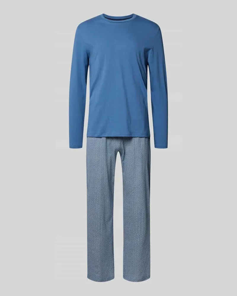 Christian Berg Pyjama mit elastischem Bund Jeansblau