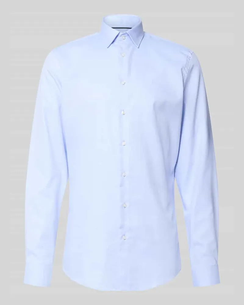 JAKE*S Slim Fit Business-Hemd mit Kentkragen Bleu
