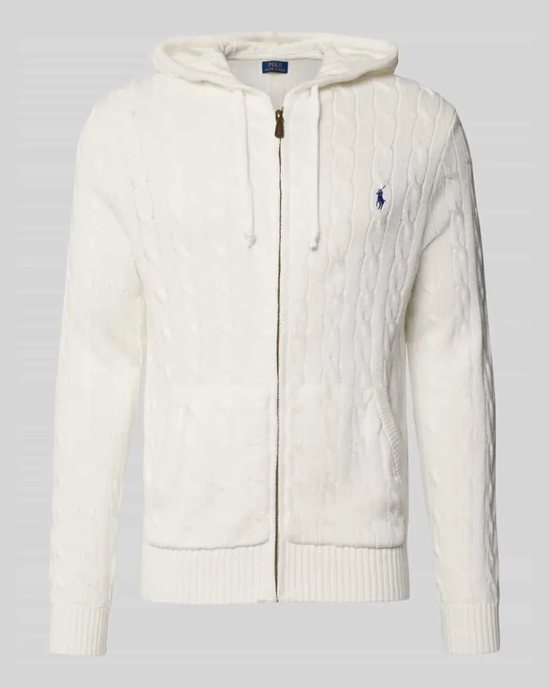 Ralph Lauren Regular Fit Strickjacke aus reiner Baumwolle Weiss