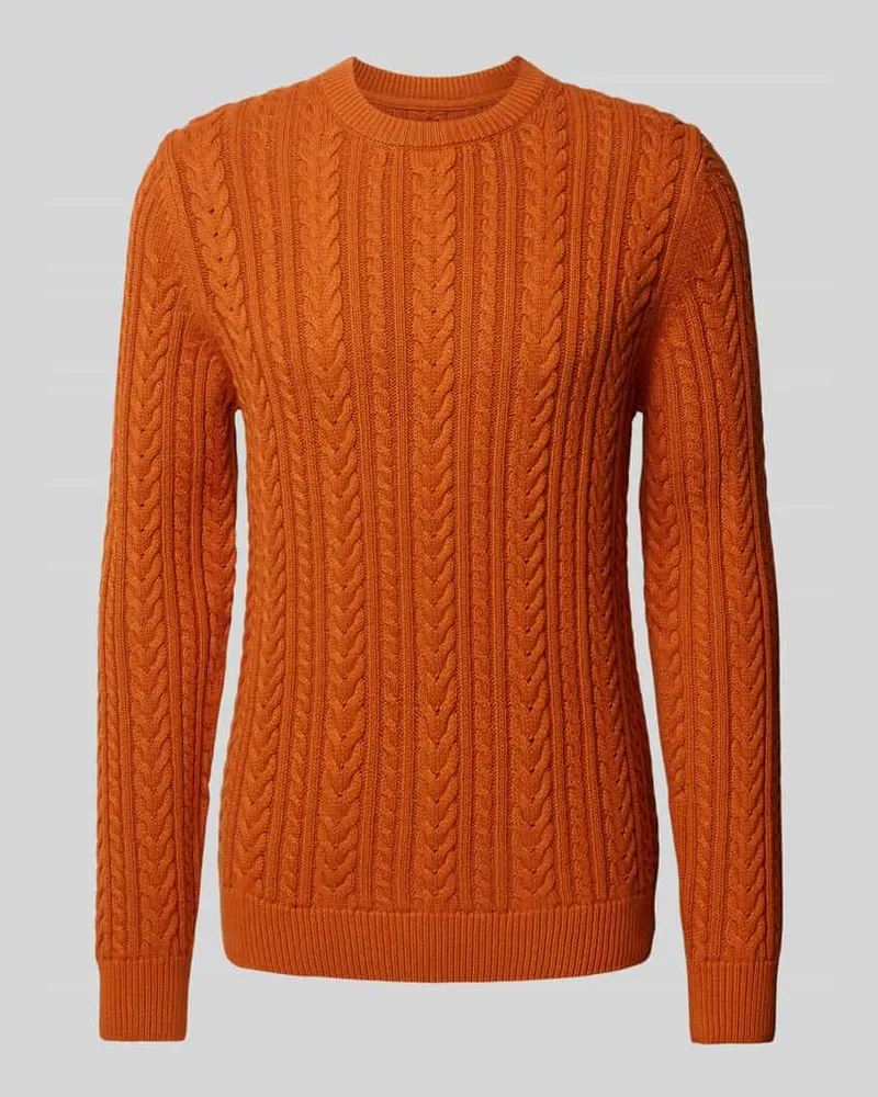 McNeal Strickpullover mit Zopfmuster Kupfer