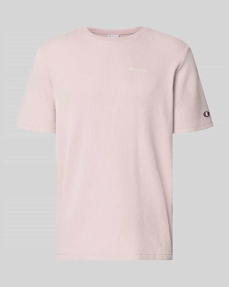 Champion T-Shirt mit Strukturmuster und Label-Stitchings Altrosa