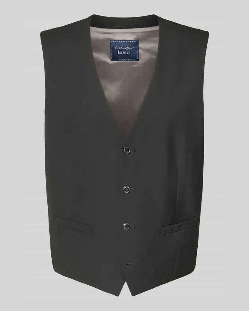 Christian Berg Anzugweste mit Knopfleiste Black