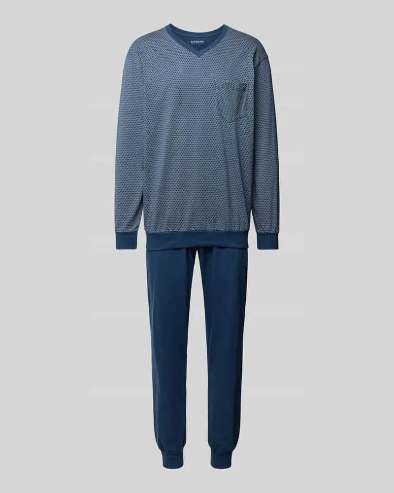 Schiesser Pyjama mit V-Ausschnitt 