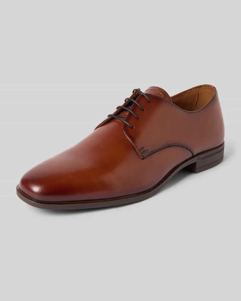Roy Robson Schnürschuh aus Rindsnappa mit Gummisohle Cognac