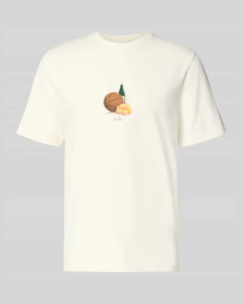 LES DEUX T-Shirt mit Label-Detail Offwhite