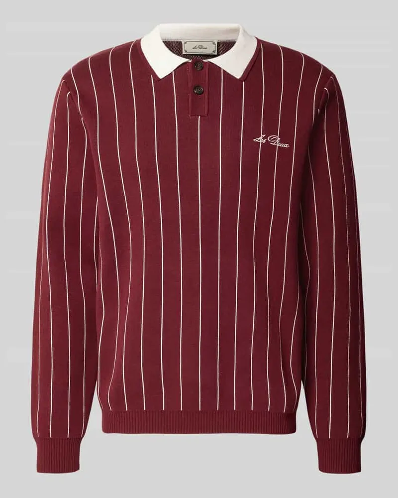 LES DEUX Regular Fit Poloshirt mit Logo-Stitching Bordeaux
