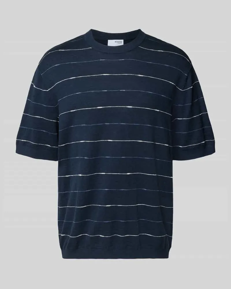Selected Homme Regular Fit Strickshirt aus Baumwoll-Leinen-Mix Modell 'BERG SUN 